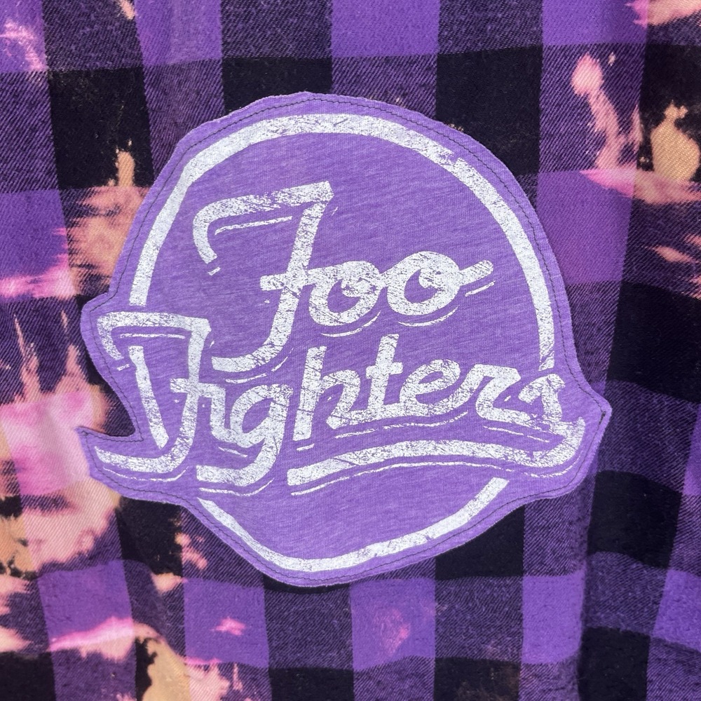 Foo Fighters Patch Upcycled Arizona Flannel Shirt‎ Mens L - Picture 3 of 8